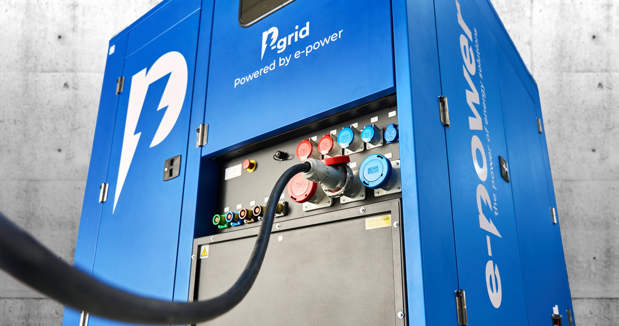 Le P-grid d’e-power offre au secteur de la construction une solution face aux générateurs diesel de plus en plus coûteux.