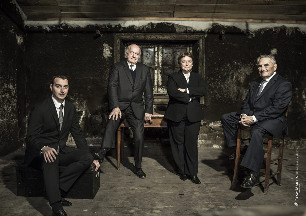 Baptiste Loiseau, Georges Clot, Pierrette Trichet y André Giraud