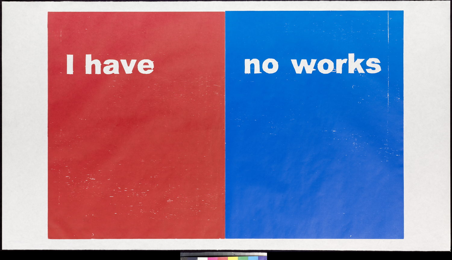 Andrea Buttner, I have no works, 2017. Photo Reto Pedrini. Courtesy Galerie Tschudi, Zuoz. © Andrea Büttner, VG Bild-Kunst, Bonn 2024