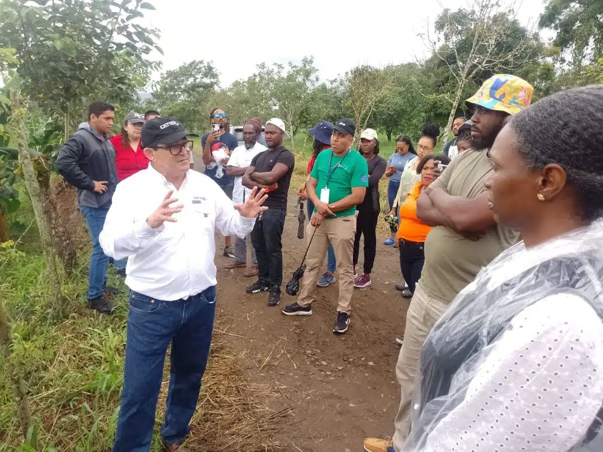 CATIE Director General, Luis Pocasangre, informed the visitors about CATIE’s work in research and development of tropical crops that are prevalent in the Caribbean. CATIE Director General, Luis Pocasangre, informed the visitors about CATIE’s work in research and development of tropical crops that are prevalent in the Caribbean.