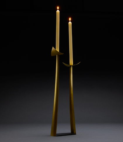 Candlestick 2023 - steel and brass