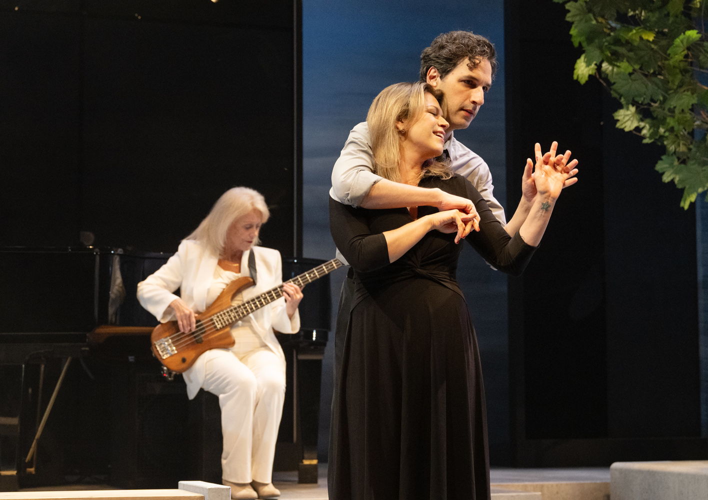 Linda Kidder, Chelsea Rose, and Jonathan Gould in I Think I’m Fallin’: The Songs of Joni Mitchell / Photo by David Cooper / Cory Sincennes - Set and Costume Designer / Alan Brodie - Lighting Designer / Keith Houghton - Assistant Lighting Designer