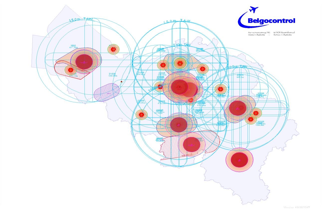 The new survey map of Belgocontrol