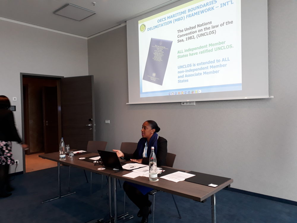 Mrs. Norma Cherry-Fevrier, Programme Officer in the Social & Environmental Development Division of the OECS Commission provides an update on the Maritime Boundaries in the Caribbean.