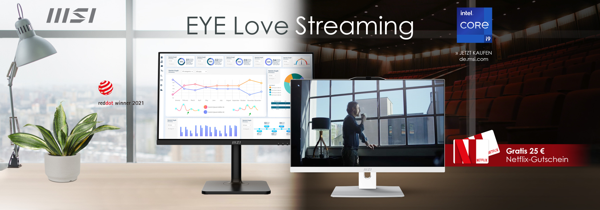 MSI EYE Love Cinema Aktion – Monitore der Modern-Serie rabattiert erhältlich