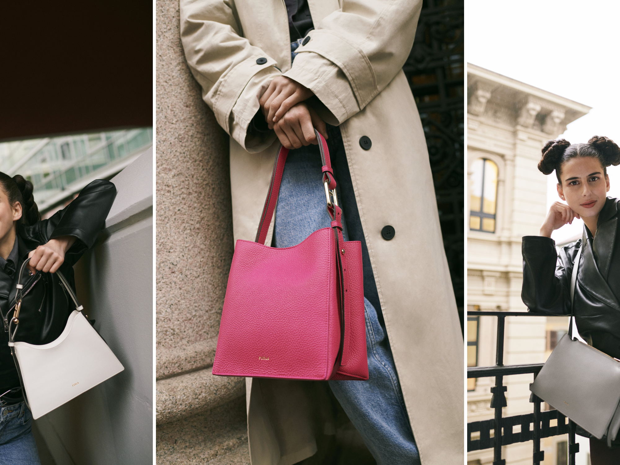 ITALIAN ACTRESS NICOLE ROSSI WEARS THE NEW FURLA NUVOLA BAGS 