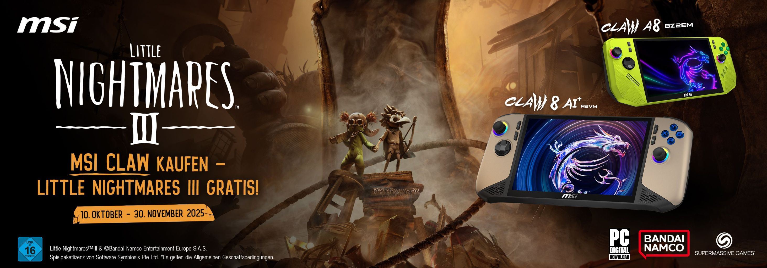 MSI und Bandai Namco Entertainment kündigen exklusives Little Nightmares III Game-Bundle an