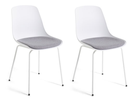 Habitat Eva Pair of Dining Chairs - White x2, £120