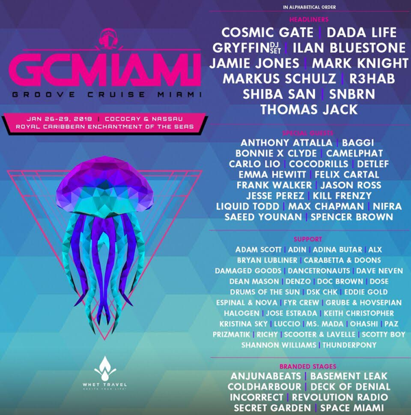 Groove Cruise Announces 2018 Phase Two Lineup For Miami Sailing - January 26-29th