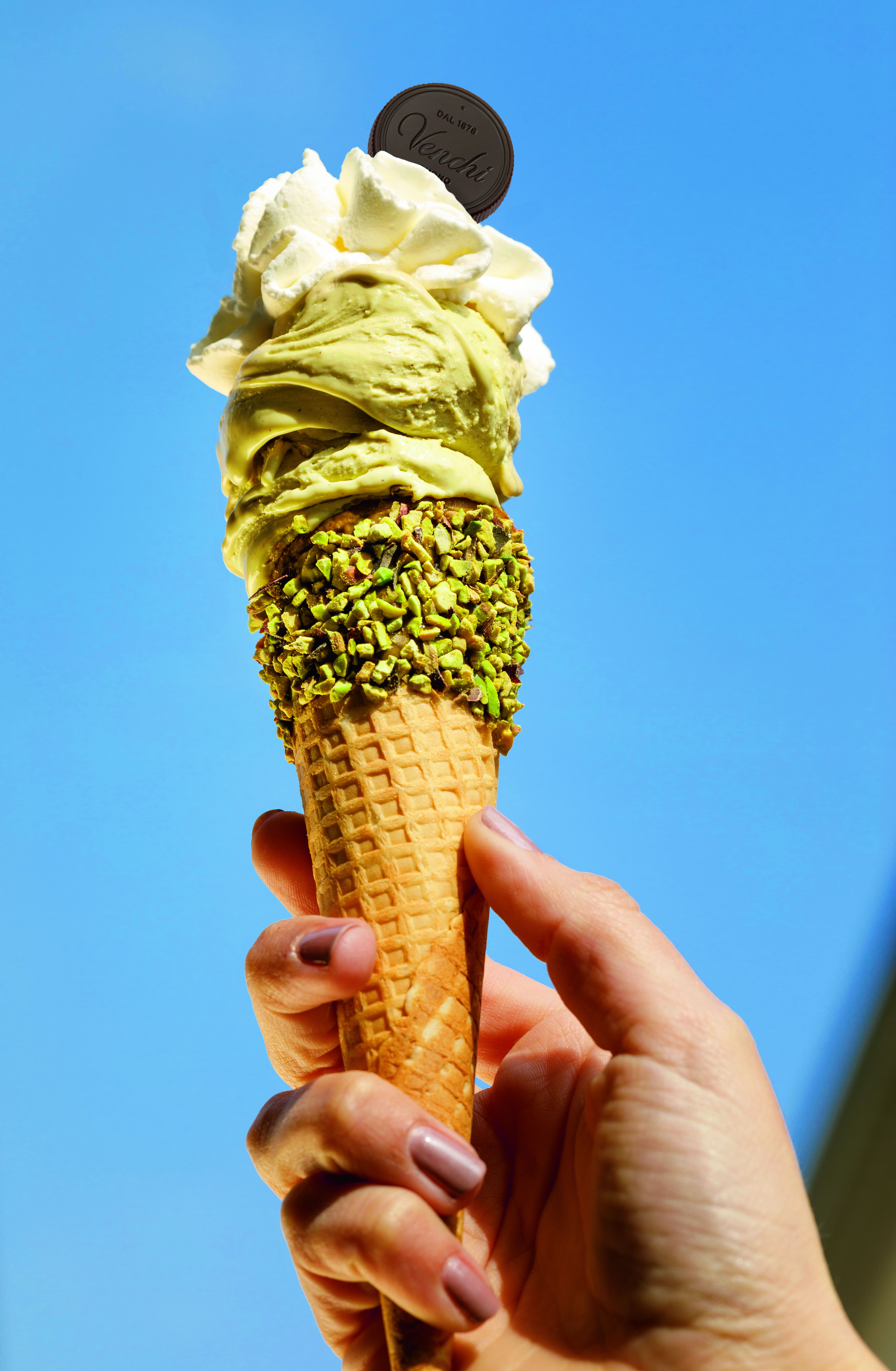 Venchi's Triple Pistachio Gelato Cone Venchi's Triple Pistachio Gelato Cone