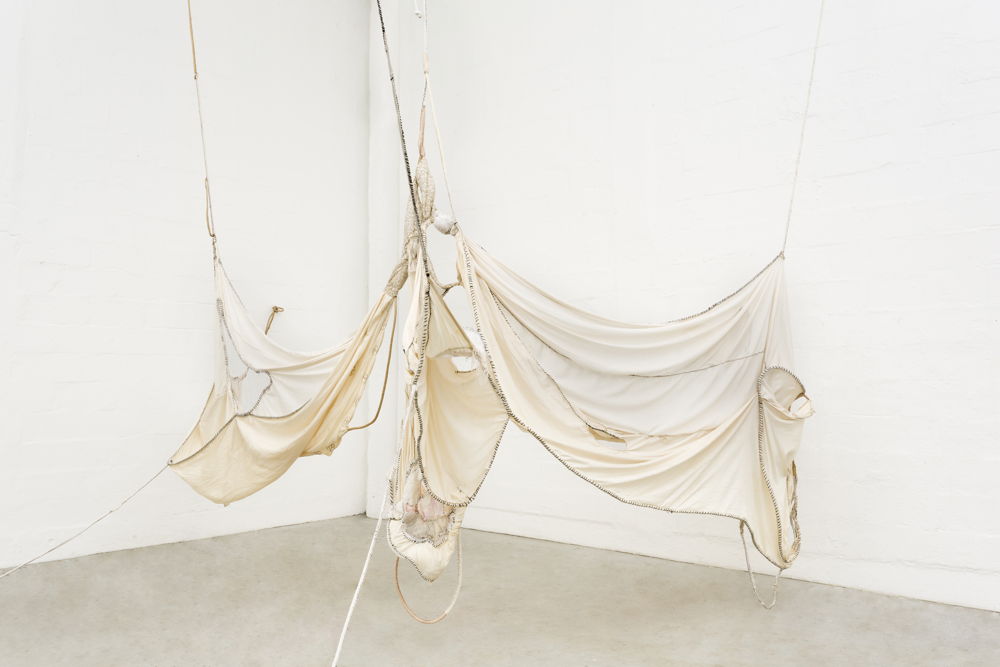 Sonia Gomes,  Maria dos Anjos, 2017-2018. Stitching, bindings, different fabrics and laces . Courtesy of the artist and Mendes Wood DM, São Paulo, Brussels and New York . Photo credit: Bruno Leão