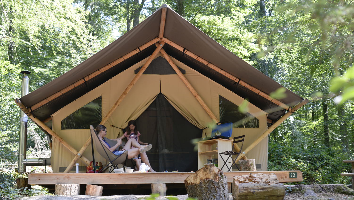 Voorbeeld van glamping bij Huttopia