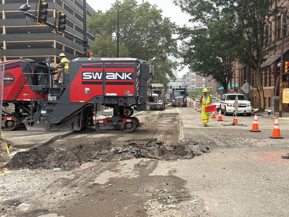 Milling of Forbes Avenue in Uptown Milling of Forbes Avenue in Uptown