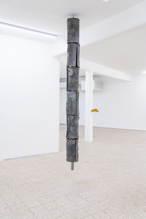 Sicomoro (2), 2024 Terracotta, silver and steel 300 x 25 x 25 cm