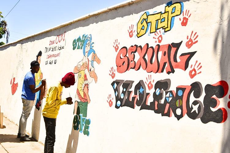 Illustrations at the Dandora Youth Friendly Centre Walls. Photographer: Armelle Loiseau | Location: Kenya | Date: 10/01/2024