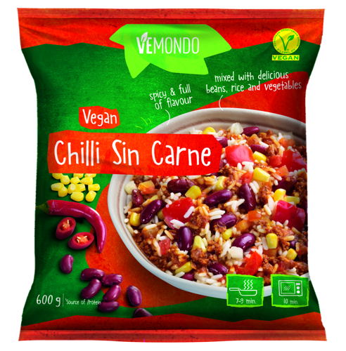 Vegan kant-en-klaargerecht Chilli sin Carne