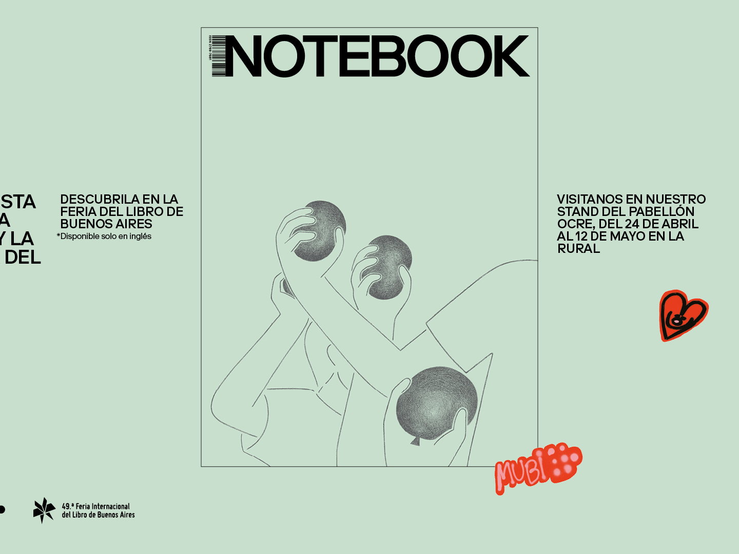 MUBI PARTICIPARÁ POR PRIMERA VEZ EN LA FERIA INTERNACIONAL DEL LIBRO DE BUENOS AIRES CON SU REVISTA NOTEBOOOK 