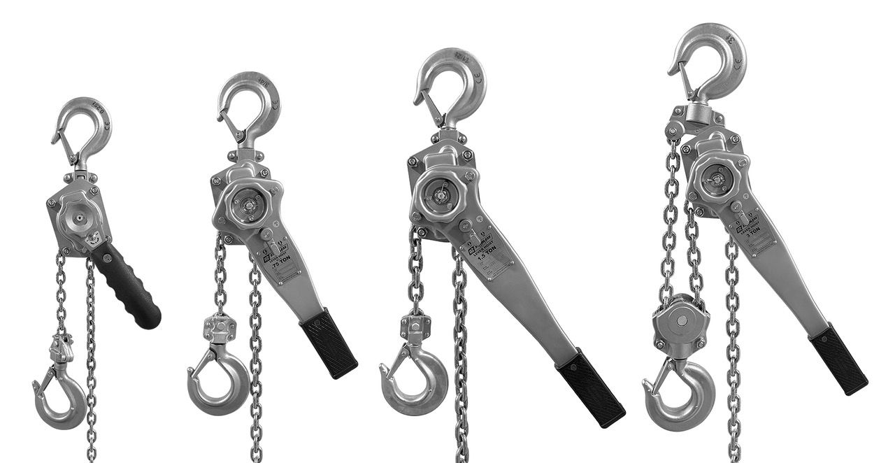 OZ Lifting’s new stainless steel lever hoist is available in 0.25-, 0.75-, 1.5-, and 3-ton versions.