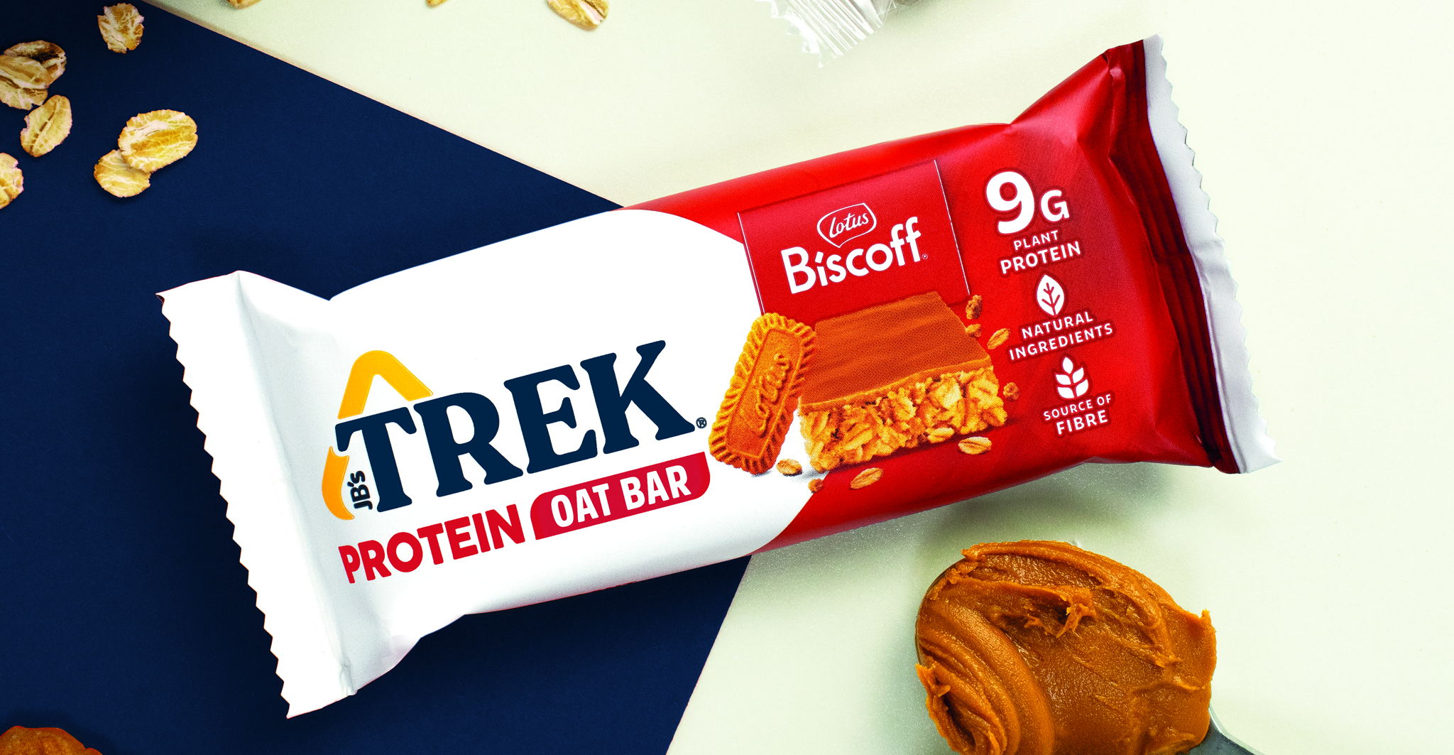 TREK® breidt uit in snelgroeiende markt van proteïnerepen: nieuwe Oat Bar met Biscoff® 