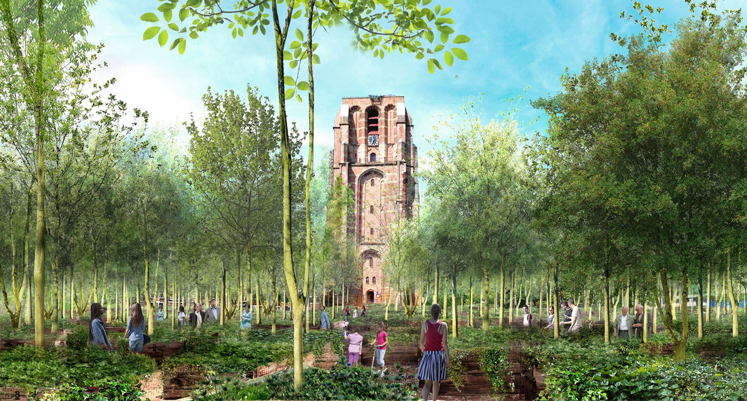 Bosk, sfeerbeeld Oldehoofsterkerkof (kerkplein)