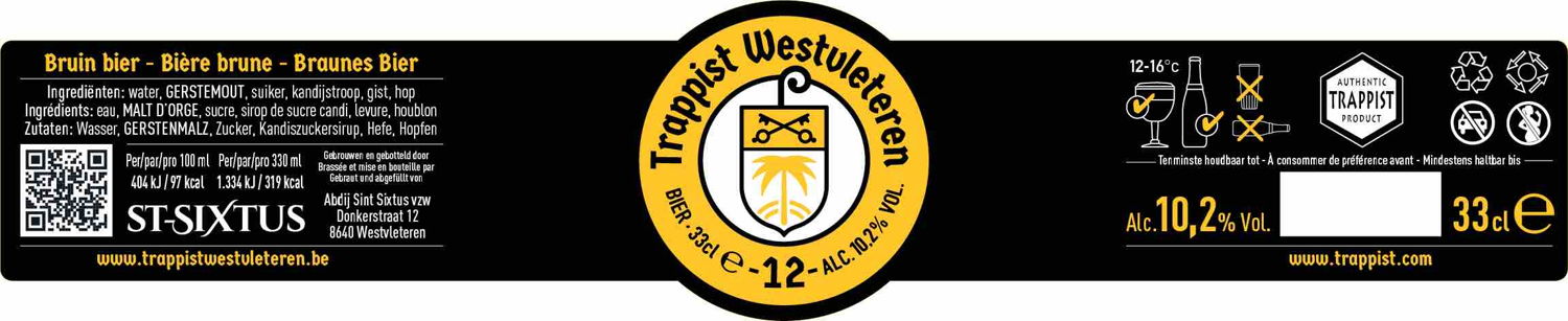 Etiket Trappist Westvleteren 12