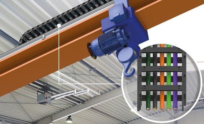 Économiser jusqu'à 40% sur les ponts roulants avec la nouvelle glide-chain igus  