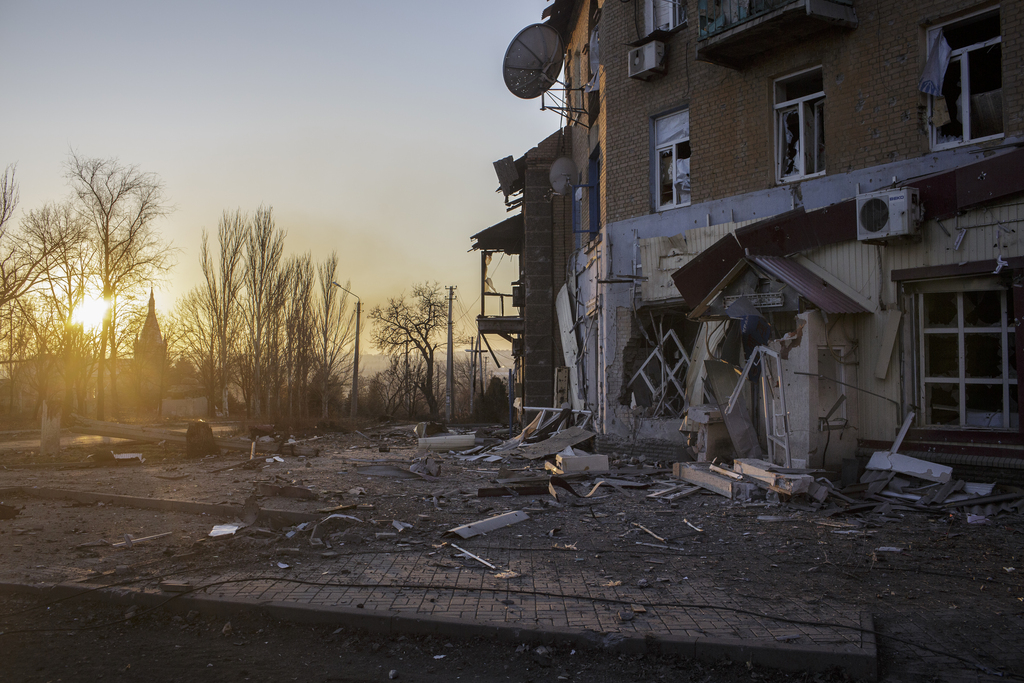 Destruction in towns of Donetsk Oblast due to the ongoing Russia-Ukraine war