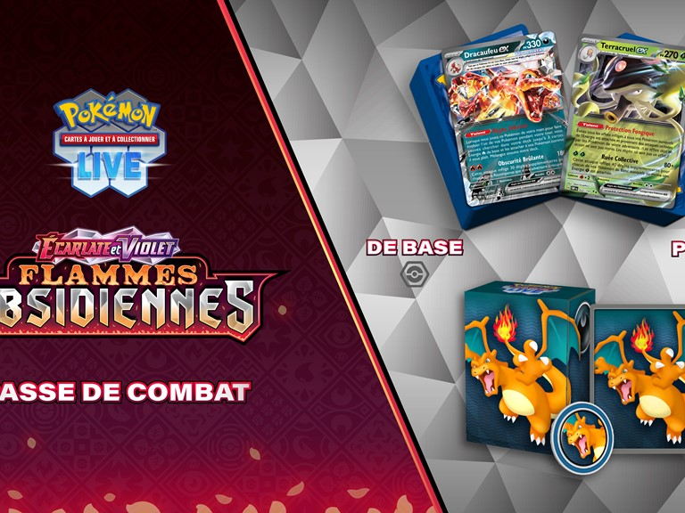 Sortie aujourd’hui de l’extension Écarlate et Violet – Flammes Obsidiennes du Jeu de Cartes à Collectionner Pokémon avec des Pokémon-ex Téracristal d’un type différent
