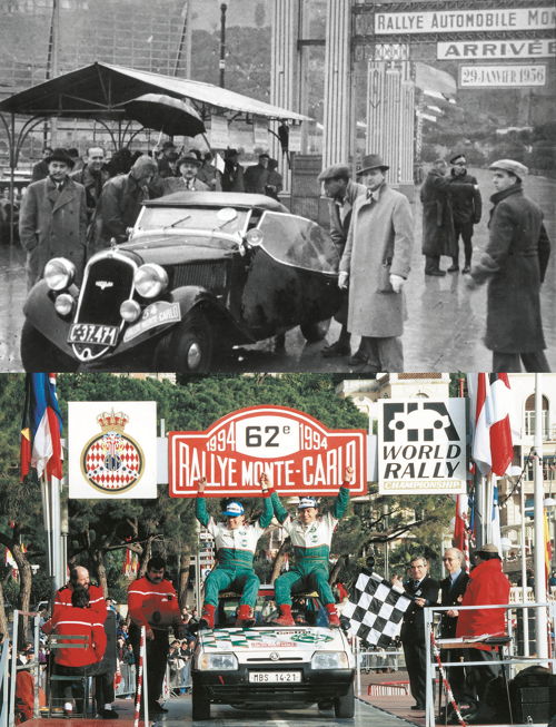 ŠKODA vehicles wooed the crowds on several occasions at
the legendary Monte Carlo Rally. In 1936, the POPULAR
SPORT roadster came second in the class up to 1500 cm3
,
the OCTAVIA won the category up to 1300 cm3
in the years
1961 to 1963, and the FAVORIT won the front-wheel-drive
category four times in a row from 1991 to 1994.
