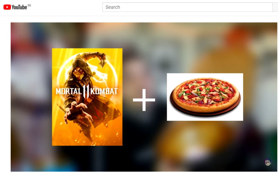 Voorbeeld: Pizza Hut in gaming video van Beanie
