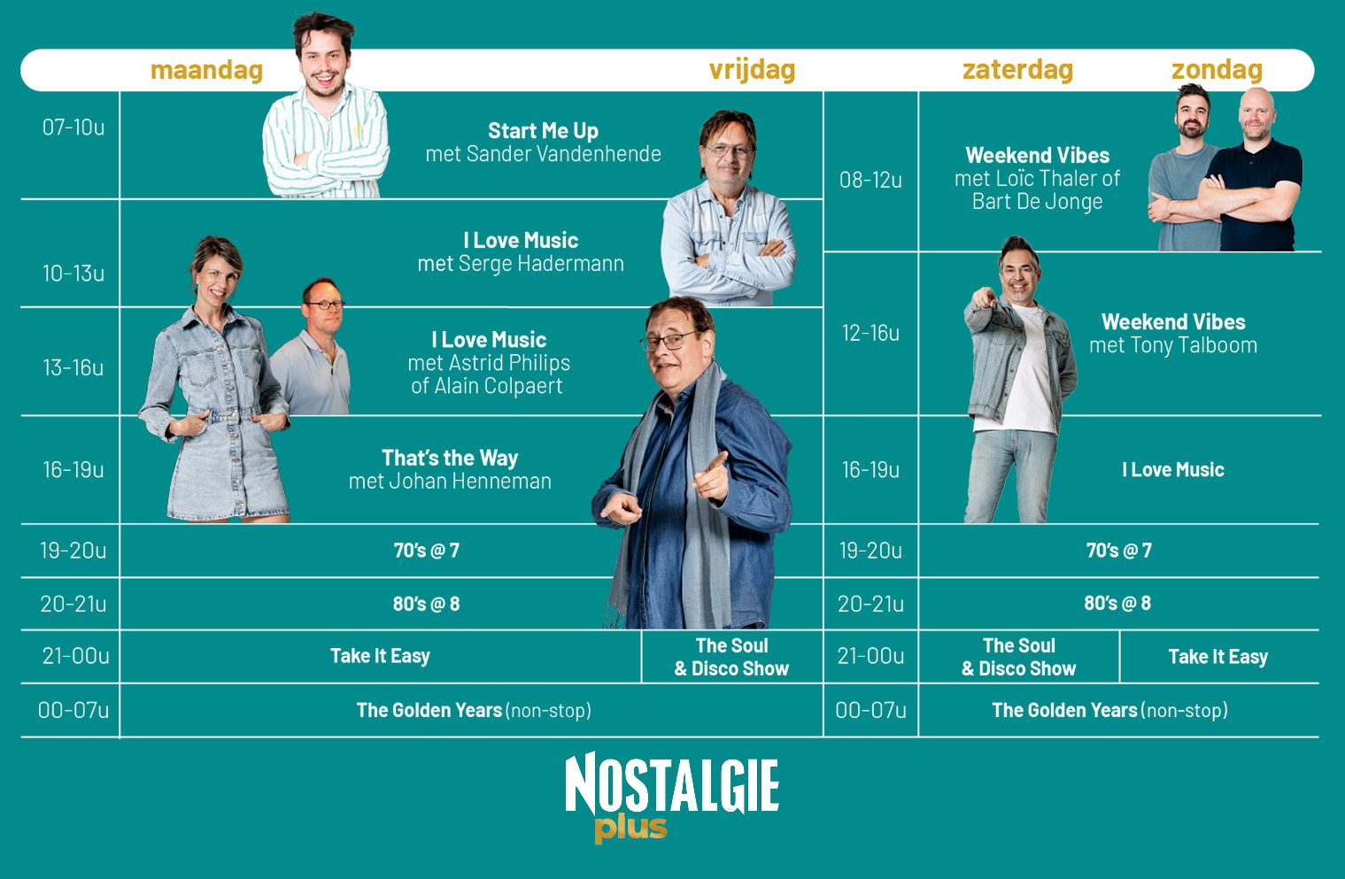 Programmaschema van Nostalgie Plus (najaar 2024) Programmaschema van Nostalgie Plus (najaar 2024)