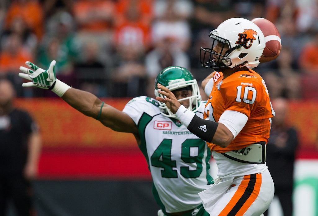 Le quart des Lions de la Colombie-Britannique Jonathon Jennings (Crédit photo : Ligue canadienne de football)