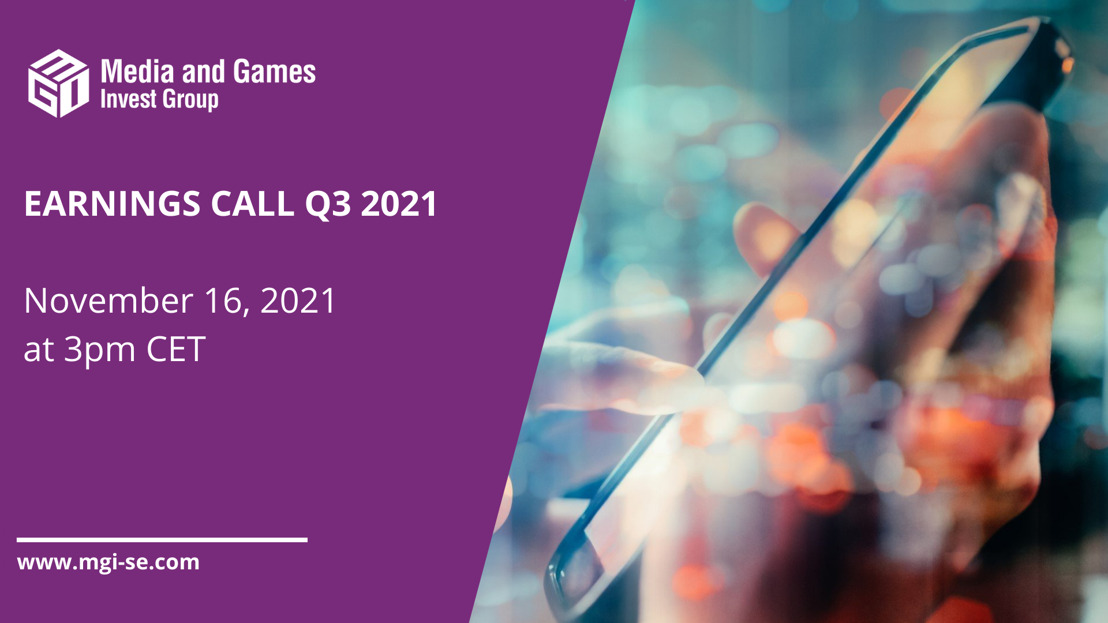 Media and Games Invest SE invites investors to the presentation of its Interim Q3 2021 Report on November 16, 2021, 3pm CET