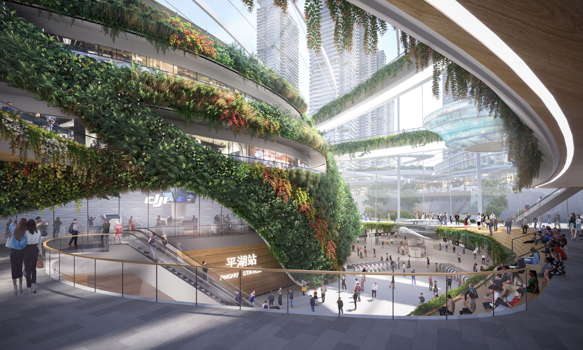 Pinghu Hub by Ronald Lu & Partners, Shenzhen, China 号地铁人视效果图 Pinghu Hub by Ronald Lu & Partners, Shenzhen, China 号地铁人视效果图
