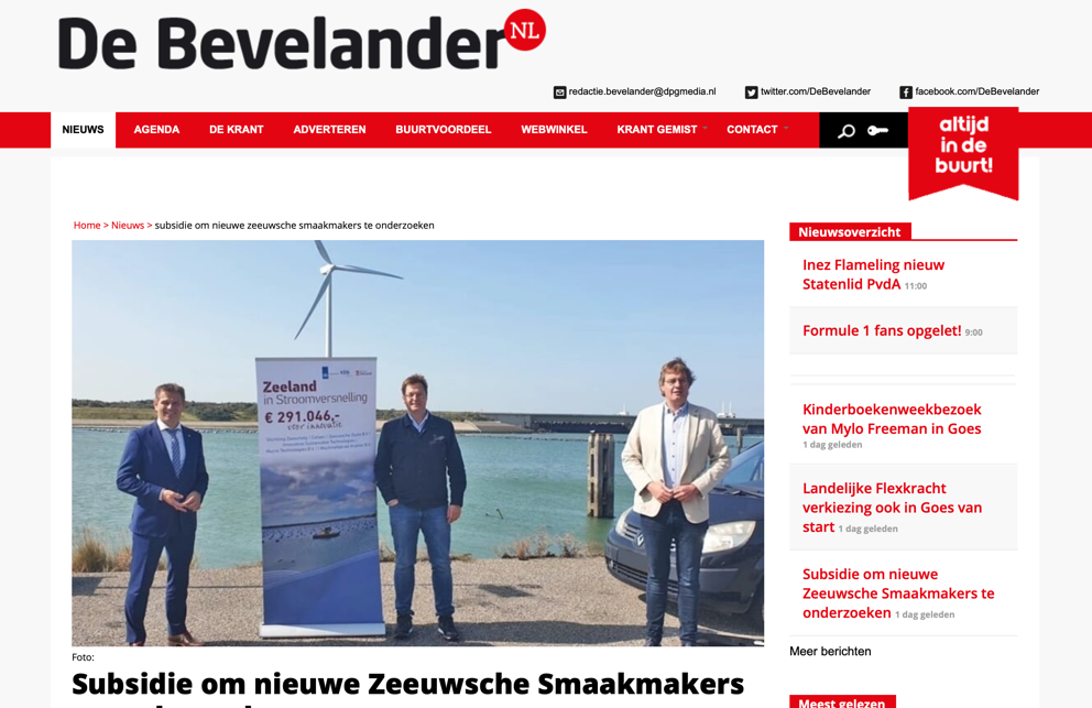 De Bevelander noemt Zeeuwsche Zoute in artikel over subsidie van Zeeland in Stroomversnelling