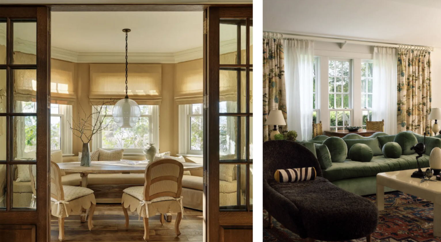 Dining Room by Jeremiah Brent Design (Image Credit: Trevor Tondro); Living Room by Joyce Sitterly Interior Design (Image Credit: Ollie Tomlinson)