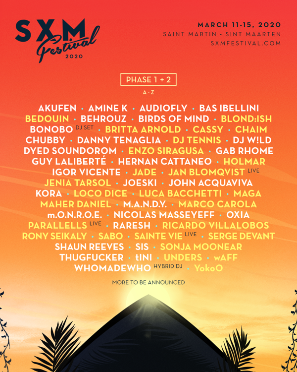 SXM Festival Announces Phase Two Lineup for March 11-15 Event on Caribbean Island of Saint Martin/Sint Maarten