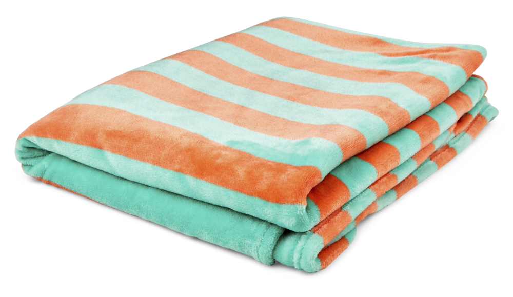 RIO Plaid aqua/oranje_150x200cm_Recycled polyester_€17,95