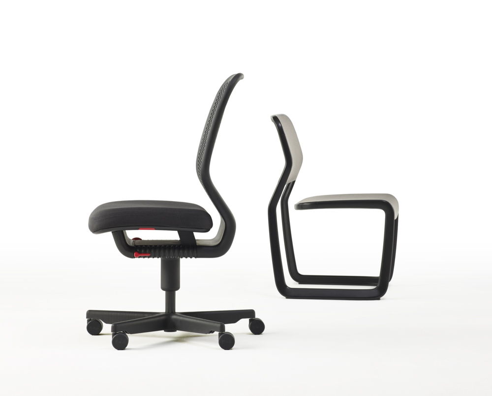 Knoll Newson Task chair in ink and Aluminum side chair 