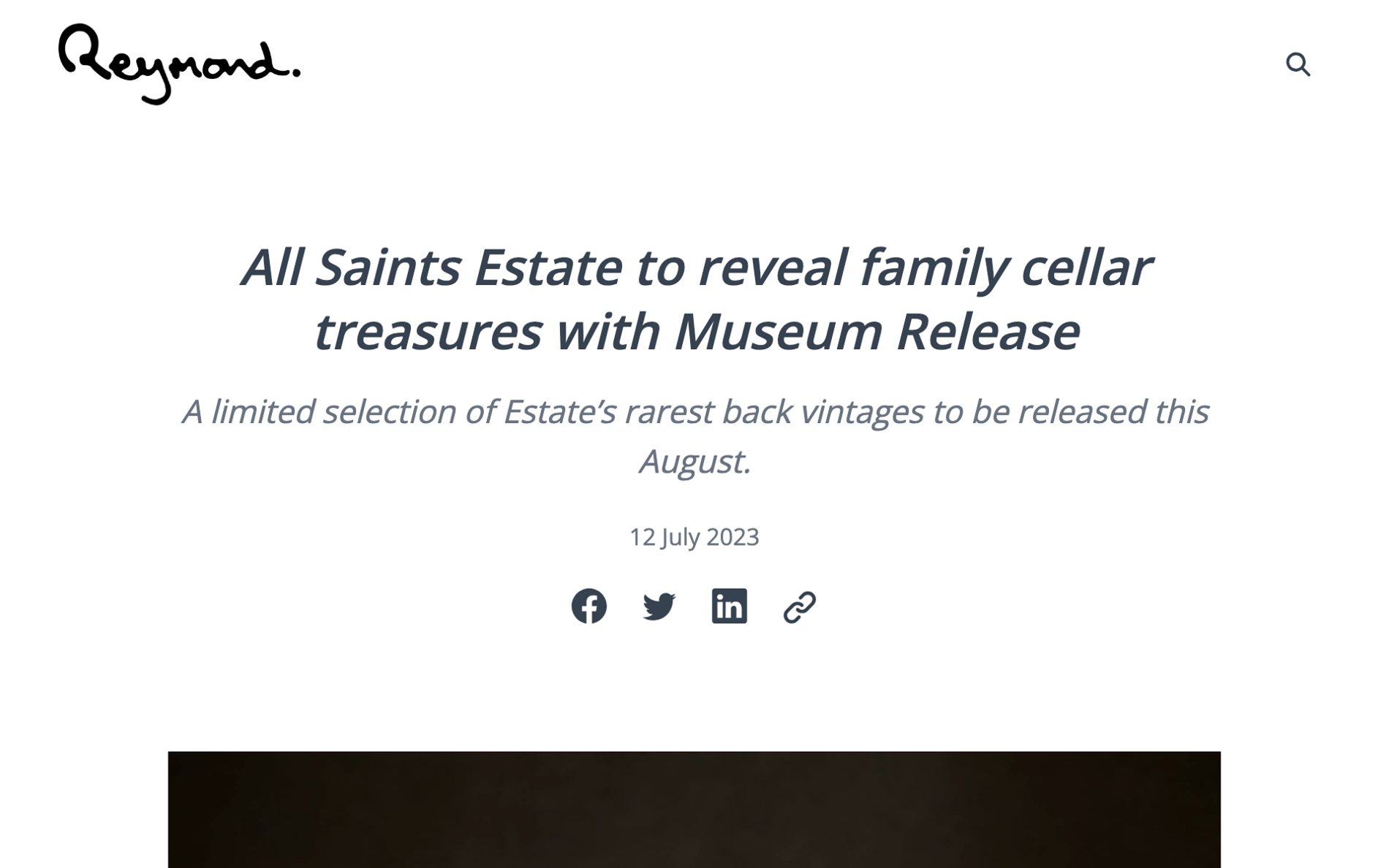 All Saints Estate to reveal family cellar treasures with Museum Release