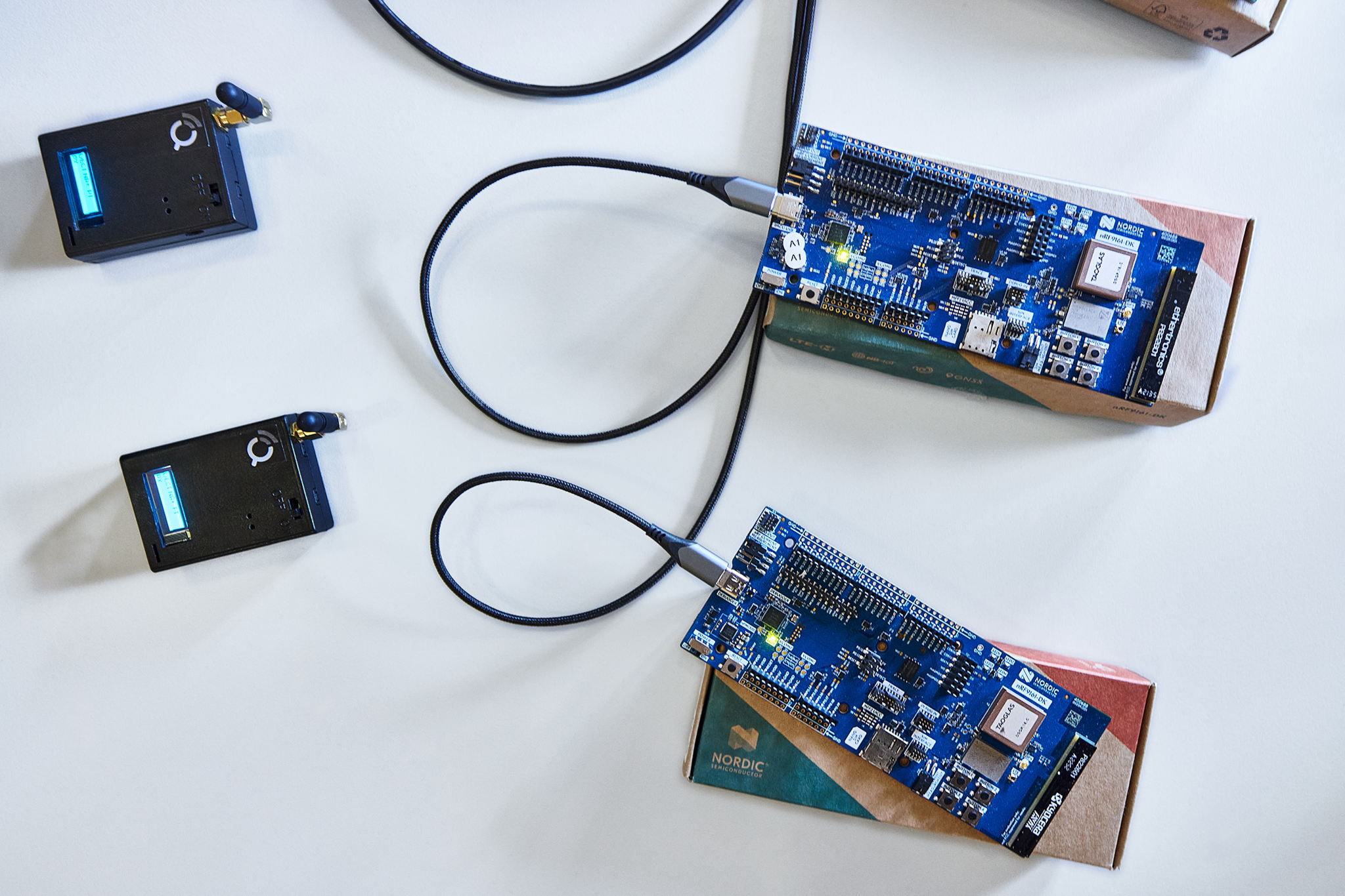 The Nordic Semiconductor DECT NR+ boards in action The Nordic Semiconductor DECT NR+ boards in action