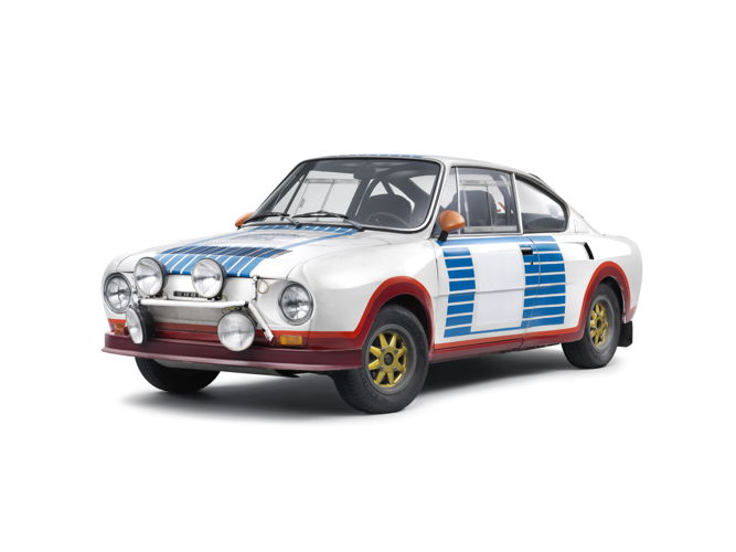 The ŠKODA 130 RS achieves a double victory in its
class at the 1977 Monte Carlo Rally, as well as the top
spot on the podium in the 1981 European Touring Car
Championship.