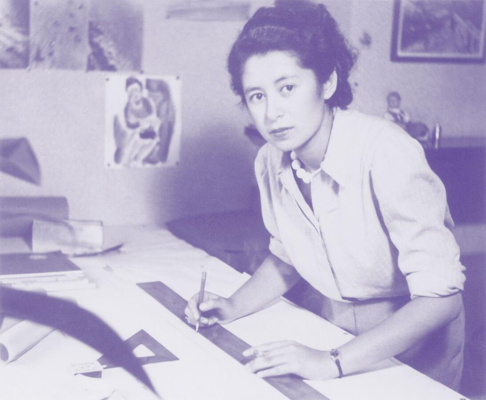 Simone Guillissen-Hoa at her work table, circa 1946 © CIVA Collections Brussels