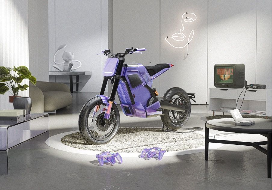 The new DAB 1α electric motorcycle customisation inspired by retro-gaming by DAB Custom Studio | image Credit: DAB Motors