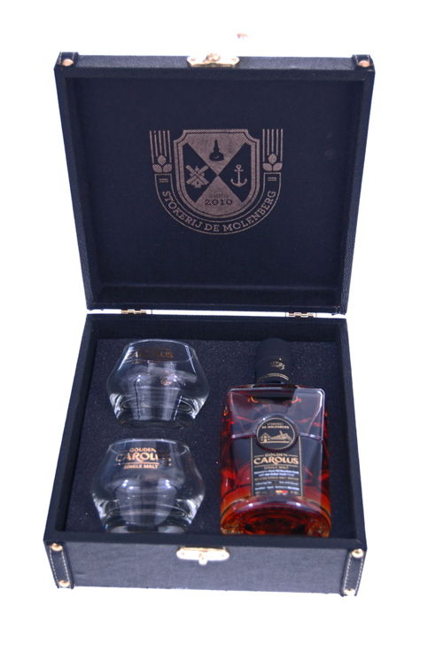 Gouden Carolus Single Malt Whisky Luxe Koffer + 2 glazen / 50 cl / €59,95