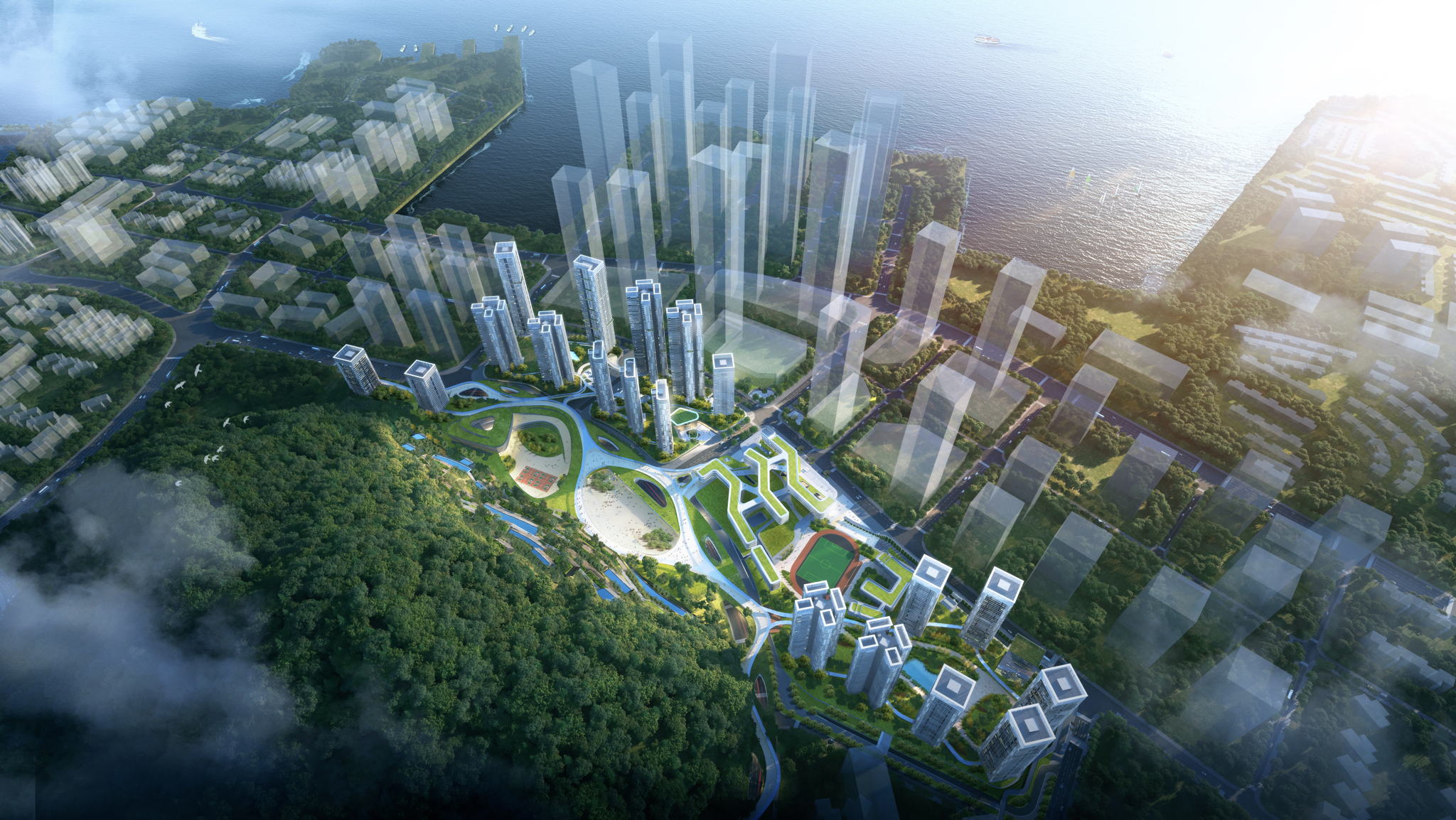 Aerial view of Chiwan development by Ronald Lu & Partners Aerial view of Chiwan development by Ronald Lu & Partners