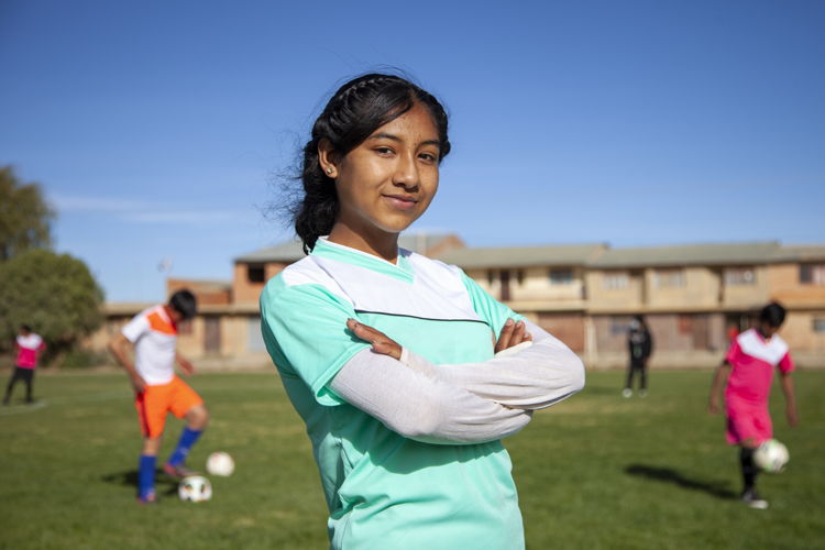 Tatiana, participant in a project that uses football for gender equality in Bolivia©Plan International