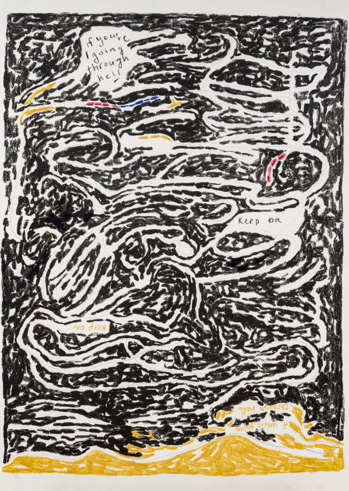 Hasmik Sngryan - If you're going through hell, keep on, zeefdruk, 70 x 50 cm