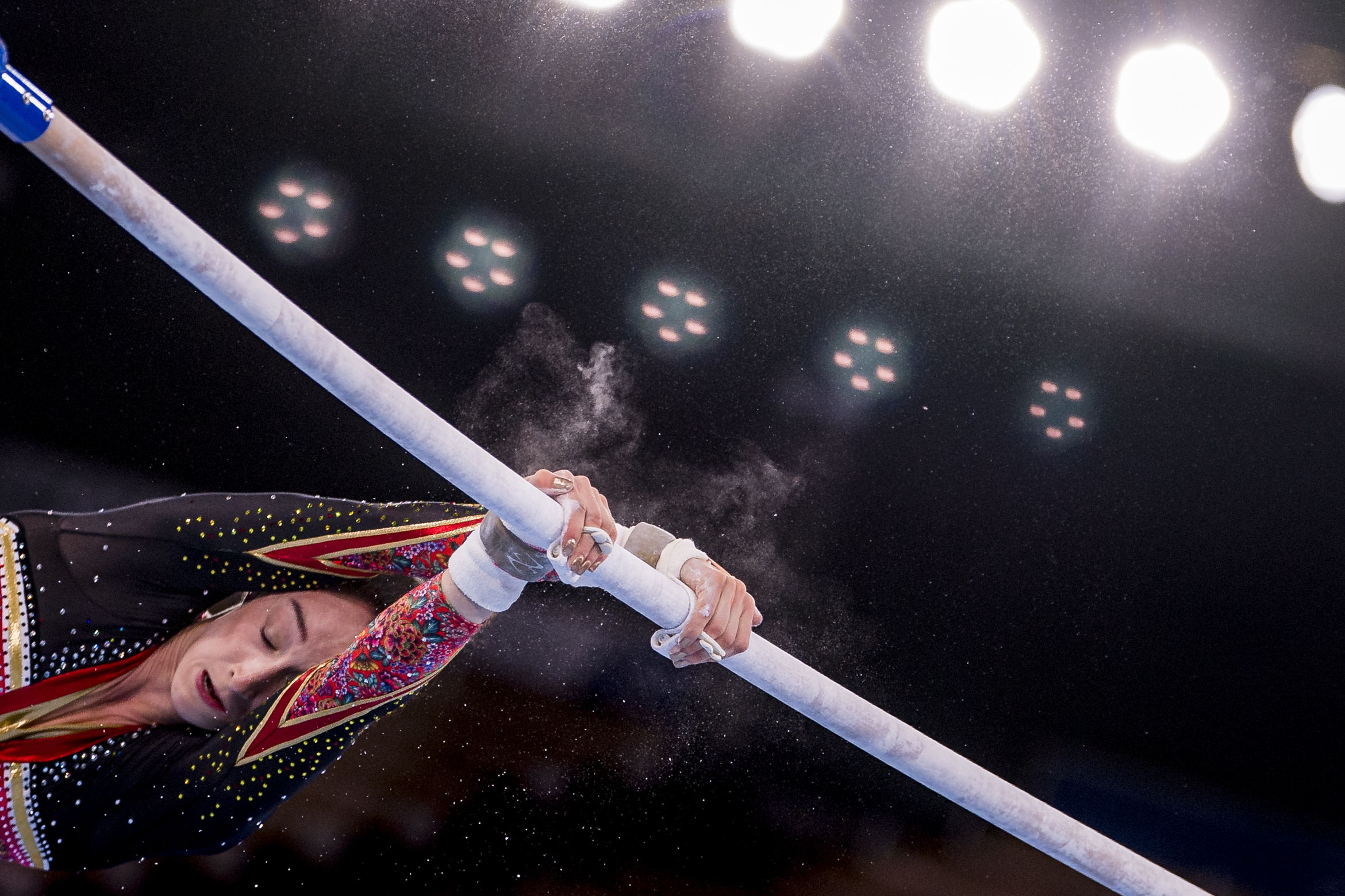 Belgian Olympic champion Nina Derwael pictured in action during the individual uneven bars final event in the artistic gymnastics competition, on the tenth day of the 'Tokyo 2020 Olympic Games' in Tokyo, Japan on Sunday 01 August 2021 (© Belgaimage-Jasper Jacobs)