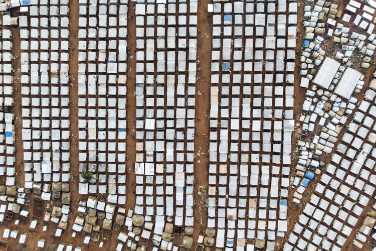Vista aérea del campo de desplazados internos de Rhoe. Fanny Hostettler/MSF